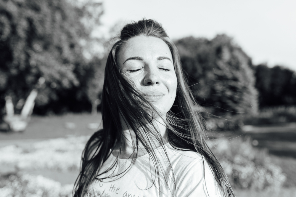 Girl Smiling and Imagining